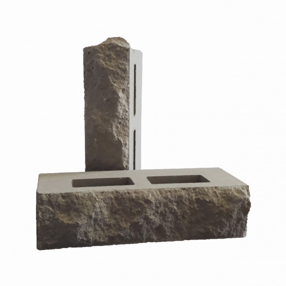 Кирпич облицовочный пустотелый "Дикий Камень" тычковый Рубелэко (Сталь)